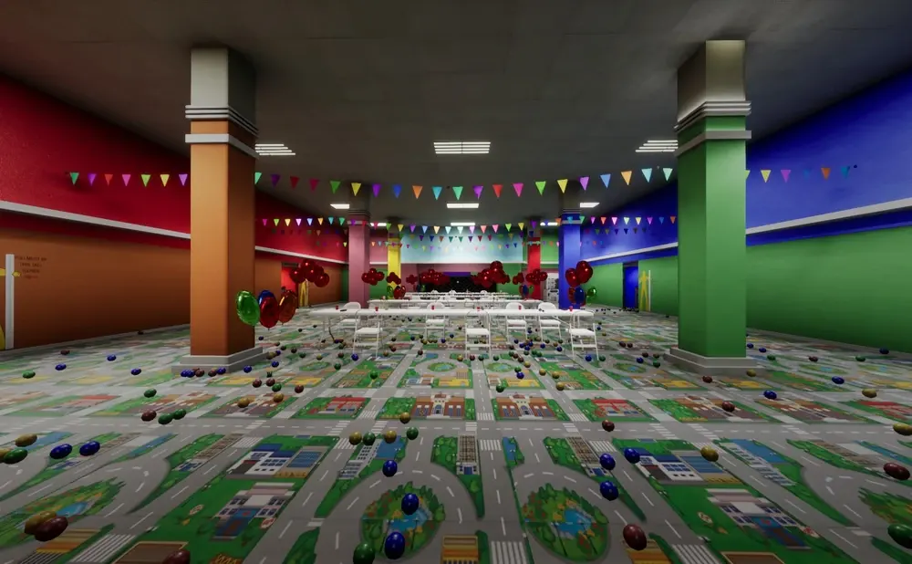 Escape the Backrooms Level Fun Plus Hub Room and Partygoer Danger Zone